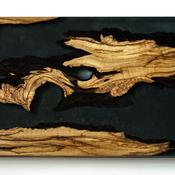 Olive wood and epoxy serving tray 59x29